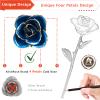 AliveRose 24k Gold Dipped Rose Made from Real Rose - Unique Design Gold Plated Rose for Anniversary Valentines Mothers Day Birthday Gifts (Blue with Stand) view 2