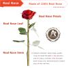 AliveRose 24k Gold Dipped Rose Made from Real Rose - Unique Design Gold Plated Rose for Anniversary Valentines Mothers Day Birthday Gifts (Blue with Stand) view 3