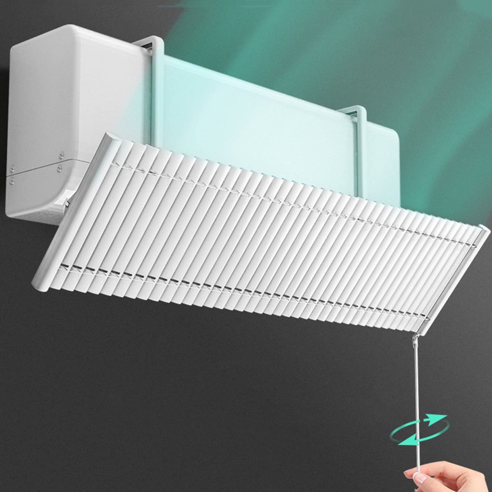 Doorhighpeak Air Conditioner Windshield Air Conditioning Cover Anti-Wind Shield, Adjustable Air Conditioner Deflector Air Cooled Baffle, Wall Mounted Anti Direct Blowing Wind Guide