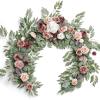 Ling's Moment Pink Flower Garland - 6FT Eucalyptus & Rose - Sweetheart Table Decor for Wedding Reception, Artificial Floral Garland for Mantle, Christmas Decoration, Dusty Rose & Mauve view 1