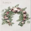 Ling's Moment Pink Flower Garland - 6FT Eucalyptus & Rose - Sweetheart Table Decor for Wedding Reception, Artificial Floral Garland for Mantle, Christmas Decoration, Dusty Rose & Mauve view 3