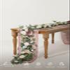 Ling's moment Flower Garland - 6FT Eucalyptus & Rose - Sweetheart Table Decor for Wedding Reception, Artificial Floral Garland for Mantle, Thanksgiving, Christmas Decoration, Blush Powder Blue view 4