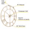 CLXEAST 30 Inch Wall Clock,Large Champagne Gold Metal Roman Numeral Wall Clock, Modern Wall Clocks for Living Room Decor,House Warming Gifts New Home view 2