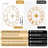 CLXEAST 30 Inch Wall Clock,Large Champagne Gold Metal Roman Numeral Wall Clock, Modern Wall Clocks for Living Room Decor,House Warming Gifts New Home view 3