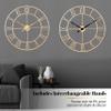 CLXEAST 30 Inch Wall Clock,Large Champagne Gold Metal Roman Numeral Wall Clock, Modern Wall Clocks for Living Room Decor,House Warming Gifts New Home view 4