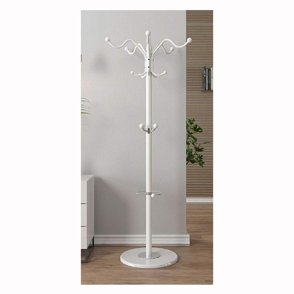 ADIE Coat Rack Coat Stand, Metal Coat Rack Free Standing, 15 Hooks Heavy Duty Coat Stand Hanger Hall Umbrella Holder Hooks for Bedroom, Hallway Freestanding Coat Rack (Color : White)