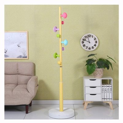 ADIE Coat Rack Coat Stand Free Standing Coat Rack, Metal Coat Hat Tree Coat Hanger Holder Coat Hook Entryway Hall Tree with 8 Hook Freestanding Coat Rack (Color : Pink)