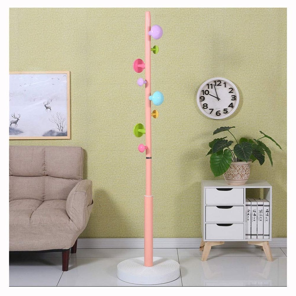 ADIE Coat Rack Coat Stand Free Standing Coat Rack, Metal Coat Hat Tree Coat Hanger Holder Coat Hook Entryway Hall Tree with 8 Hook Freestanding Coat Rack (Color : Blue)