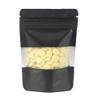 MITOB 100 Pieces Mylar Bags with Window Zipper Lock Stand Up Aluminum Foil Bag for Zip Food Storage Lock Packaging Bag Reusable (3.5x5.1 inch, Black) view 1