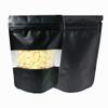 MITOB 100 Pieces Mylar Bags with Window Zipper Lock Stand Up Aluminum Foil Bag for Zip Food Storage Lock Packaging Bag Reusable (3.5x5.1 inch, Black) view 2
