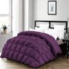 International Sheets 3 Piece Half Piece Pinch Pleated Luxury Comforter Set Premium 1000 Thread Count 400 GSM Fiber Fill 100% Egyptian Cotton Super Soft (Oversized Super King Size Plum Color) view 1