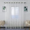 Amidoudou 1 Pair Luxury Embroidered Tulle Curtains for Living Room Wedding 3D Gold Flower Sheer Curtains (White,51x96 Inch) view 2