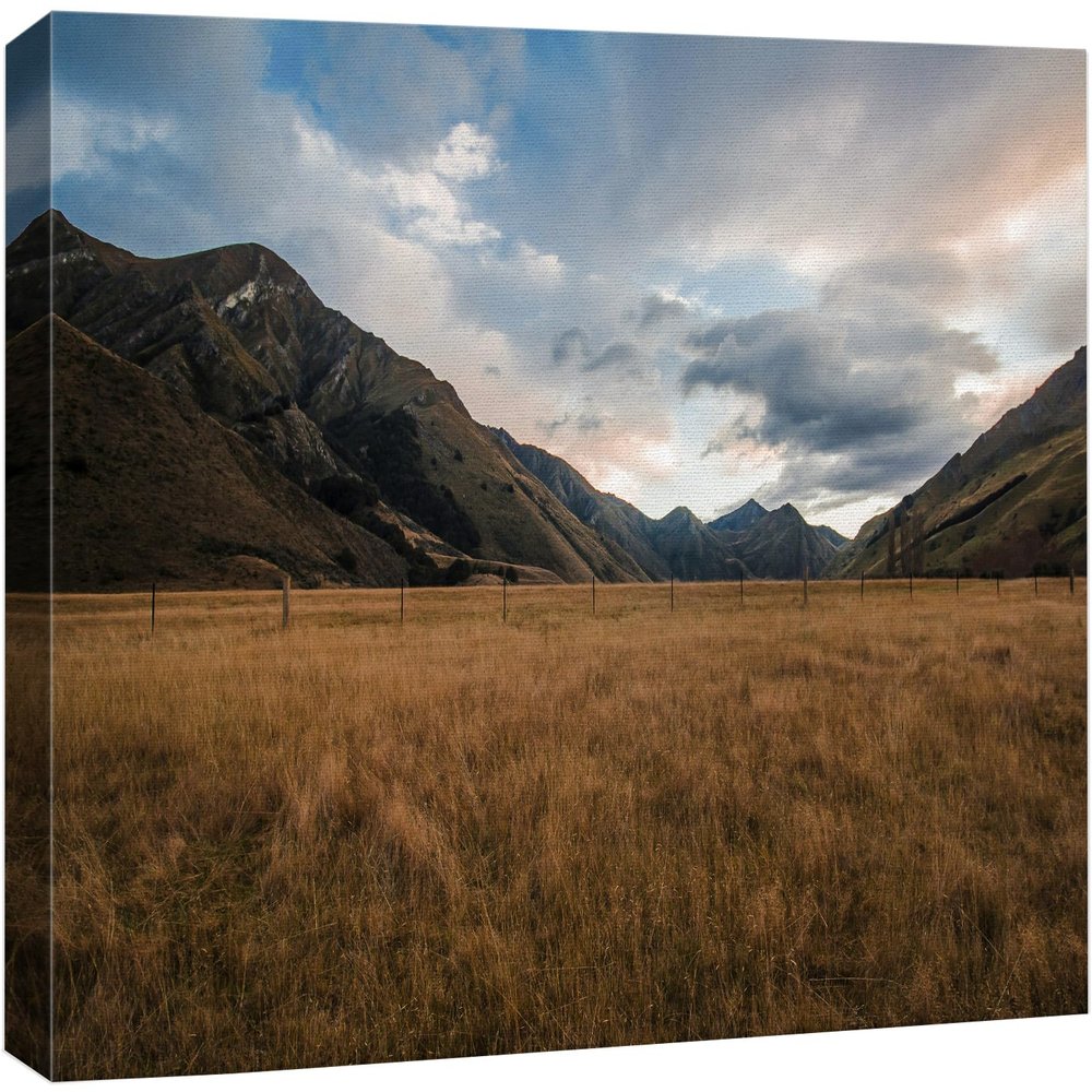 wall26 Canvas Print Wall Art Golden Meadow at Dusk Tranquil Nature Wilderness Photography Realism Rustic Scenic Landscape Zen Colorful for Living Room, Bedroom, Office - 24x36 inches
