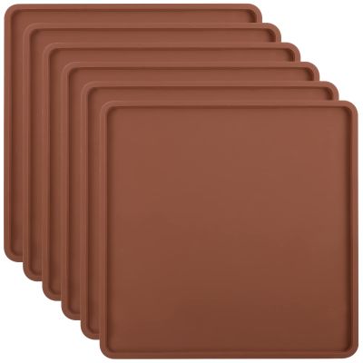 Aulock 6 Pcs Silicone Food Dehydrator Sheets with Edge, Compatible with Cosori/Excalibur/Magic Mill 14" x 14" Trays, Square Non-stick Tray Liner, High Temperature Resistance Reusable Dryer Mats