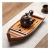1pcs Bamboo Boat-shaped Tea Tray, Small Kung Fu Tea Set Tea Tray, Household Water Storage Dry Tea Set, One Person view 1