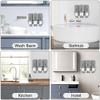 prosfalt 3 x 500ml per Cup Wall Mounted Manual Soap Dispenser for Home, Bath, Kitchen, Hotels, Restaurants. Shower and Lotion (Grey), Grey,transparent view 2
