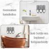 prosfalt 3 x 500ml per Cup Wall Mounted Manual Soap Dispenser for Home, Bath, Kitchen, Hotels, Restaurants. Shower and Lotion (Grey), Grey,transparent view 4