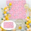 6 Pcs Artificial Flowers Wall Romantic Rose Flower Wall for Background Decoration Roses Wall Panel Hanging Wedding Venue Main Road Decor Silk Flower Panels Photo Backdrop Decor (Light Pink) view 4