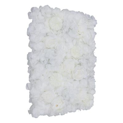 6 Pcs Artificial Flowers Wall Romantic Rose Flower Wall for Background Decoration Roses Wall Panel Hanging Wedding Venue Main Road Decor Silk Flower Panels Photo Backdrop Decor (Ivory White)