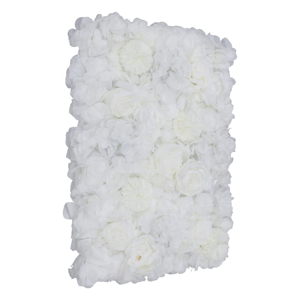 6 Pcs Artificial Flowers Wall Romantic Rose Flower Wall for Background Decoration Roses Wall Panel Hanging Wedding Venue Main Road Decor Silk Flower Panels Photo Backdrop Decor (Ivory White)