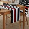 Table Runner 36 inches Long for Table Decoration Thin Red Line Flags American Firefighter Red Stripes Flag Coffee Table Runner for Kitchen/Dining Runners for Party Home Decor 13x36in view 2