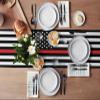 Table Runner 36 inches Long for Table Decoration Thin Red Line Flags American Firefighter Red Stripes Flag Coffee Table Runner for Kitchen/Dining Runners for Party Home Decor 13x36in view 3