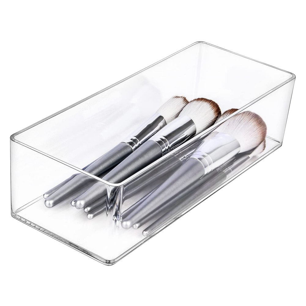 JessLab Acrylic Organizers, Bathroom Organizer for Drawer, Cosmetic Display Cases for Vanity, Countertop, Desk, Kitchen, and Makeup Storage, 1-Section