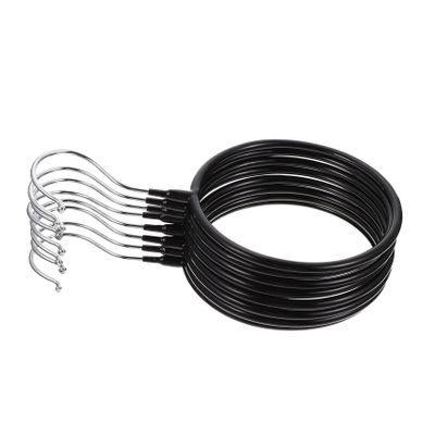 8 Pack Iron PVC Circle Scarf and Tie Hangers for Closet