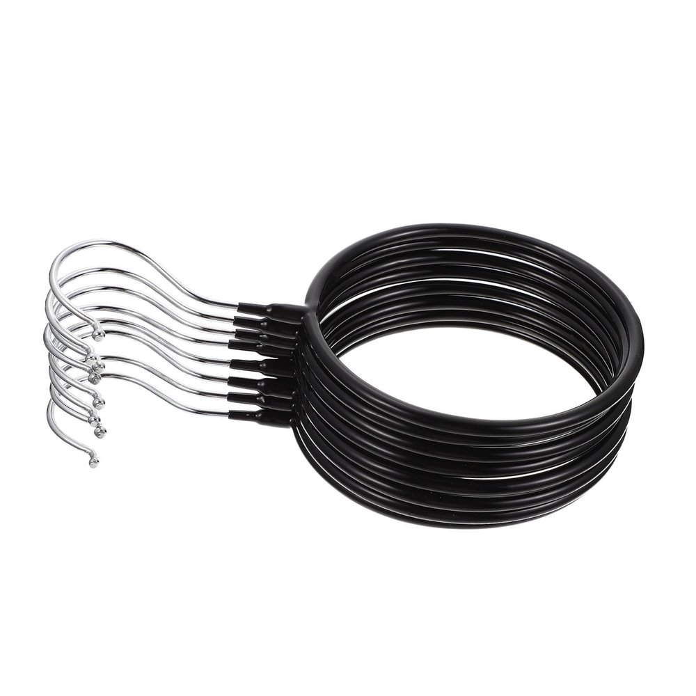 8 Pack Iron PVC Circle Scarf and Tie Hangers for Closet