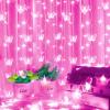 120 LED Butterfly Curtain Fairy Lights USB Plug in,8 Modes 20FT Firefly Twinkle Timer String Lights with Remote, Waterproof Copper Wire for Bedroom Valentine's Day Wedding Party(Pink) view 2