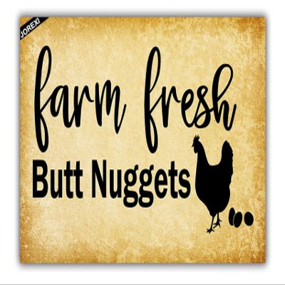 Farm Fresh Butt Nuggets Eggs Door Mat, Chicken Decor,Rustic Farmhouse Funny Welcome Front Door Mat Indoor Outdoor Entrance
