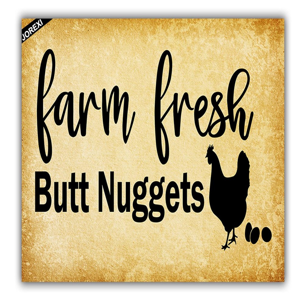 Farm Fresh Butt Nuggets Eggs Door Mat, Chicken Decor,Rustic Farmhouse Funny Welcome Front Door Mat Indoor Outdoor Entrance
