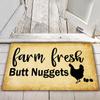 Farm Fresh Butt Nuggets Eggs Door Mat, Chicken Decor,Rustic Farmhouse Funny Welcome Front Door Mat Indoor Outdoor Entrance view 2