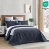 HZ & HY Oversized King Bedspread, Ultrasonic Coverlet Bedding Set, Lightweight Thin Comforter, Reversible, 5 Piece, 100% Microfiber, Navy Blue view 2