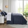 HZ & HY Oversized King Bedspread, Ultrasonic Coverlet Bedding Set, Lightweight Thin Comforter, Reversible, 5 Piece, 100% Microfiber, Navy Blue view 3