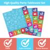 96 Pcs Science Party Plates Napkins Tableware Set Mad scientist Supplies Disposable Dinnerware Little Scientist Decoration Favors for Kids, 24 Guests view 3