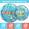96 Pcs Science Party Plates Napkins Tableware Set Mad scientist Supplies Disposable Dinnerware Little Scientist Decoration Favors for Kids, 24 Guests view 4