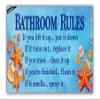 Beach Bathroom Decor, Bathroom Rules Doormat,Seashell Starfish Welcome Front Porch Patio Garage Enter Area Decor Doormats For The Entrance Way Outside view 1
