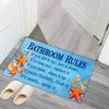 Beach Bathroom Decor, Bathroom Rules Doormat,Seashell Starfish Welcome Front Porch Patio Garage Enter Area Decor Doormats For The Entrance Way Outside view 3