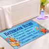 Beach Bathroom Decor, Bathroom Rules Doormat,Seashell Starfish Welcome Front Porch Patio Garage Enter Area Decor Doormats For The Entrance Way Outside view 4