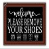 Funny Welcome Mats Please Take Off Your Shoes Mat for Entrance Indoor and Outdoor Farmhouse Rustic Shoes Off Doormat view 1