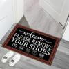 Funny Welcome Mats Please Take Off Your Shoes Mat for Entrance Indoor and Outdoor Farmhouse Rustic Shoes Off Doormat view 3