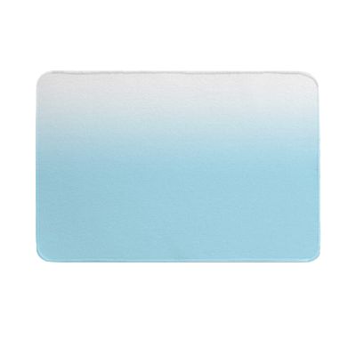 Abstract Modern Gradient Art Kitchen Bath Shower Door Welcome Mat for Bedroom/Living/Laundry Room,Washable Bathroom Bathtub Runner Rug,Ombre Sky Blue White Color Indoor Outdoor Throw Doormat,24"x35"