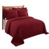 Better Trends Chenille Bedspreads Full/Double Size, Burgundy 100% Cotton Chenille Stripe Design Tufted Bedding Coverlet Soft Lightweight, 96"x110" with 2 Sham, 3 Pieces Set Jullian Collection view 3