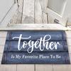 Together Doormat- Welcome Door Mat for Front Entrance Farmhouse Family Door Quote Decorative Doormat view 2