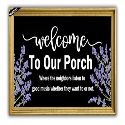 Welcome to Our Porch Door Mat, Funny Welcome Mats for Front Door Indoor/Outdoor Entrance Porch, Farmhouse Rustic Doormat