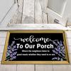 Welcome to Our Porch Door Mat, Funny Welcome Mats for Front Door Indoor/Outdoor Entrance Porch, Farmhouse Rustic Doormat view 2