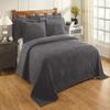 Better Trends Chenille Bedspreads Full/Double Size, Gray 100% Cotton Chenille Stripe Design Tufted Bedding Coverlet Soft Lightweight, 96"x110" with 2 Sham, 3 Pieces Set Jullian Collection view 1