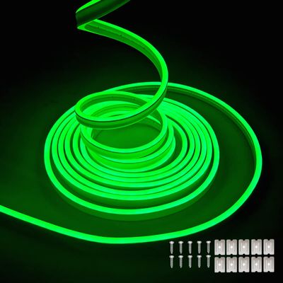 dobestyou Green Neon LED Strip Lights, 16.4ft 12V DC 600 SMD2835 LEDs Waterproof Flexible Rope Light for Indoor & Outdoor Home Decoration (Power Adapter Not Included)