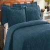 Better Trends Chenille Bedspreads Twin Size, Teal 100% Cotton Chenille Stripe Design Tufted Bedding Coverlet Soft Lightweight, 96"x110" with 1 PC Sham 2 Pieces Set Jullian Collection view 2